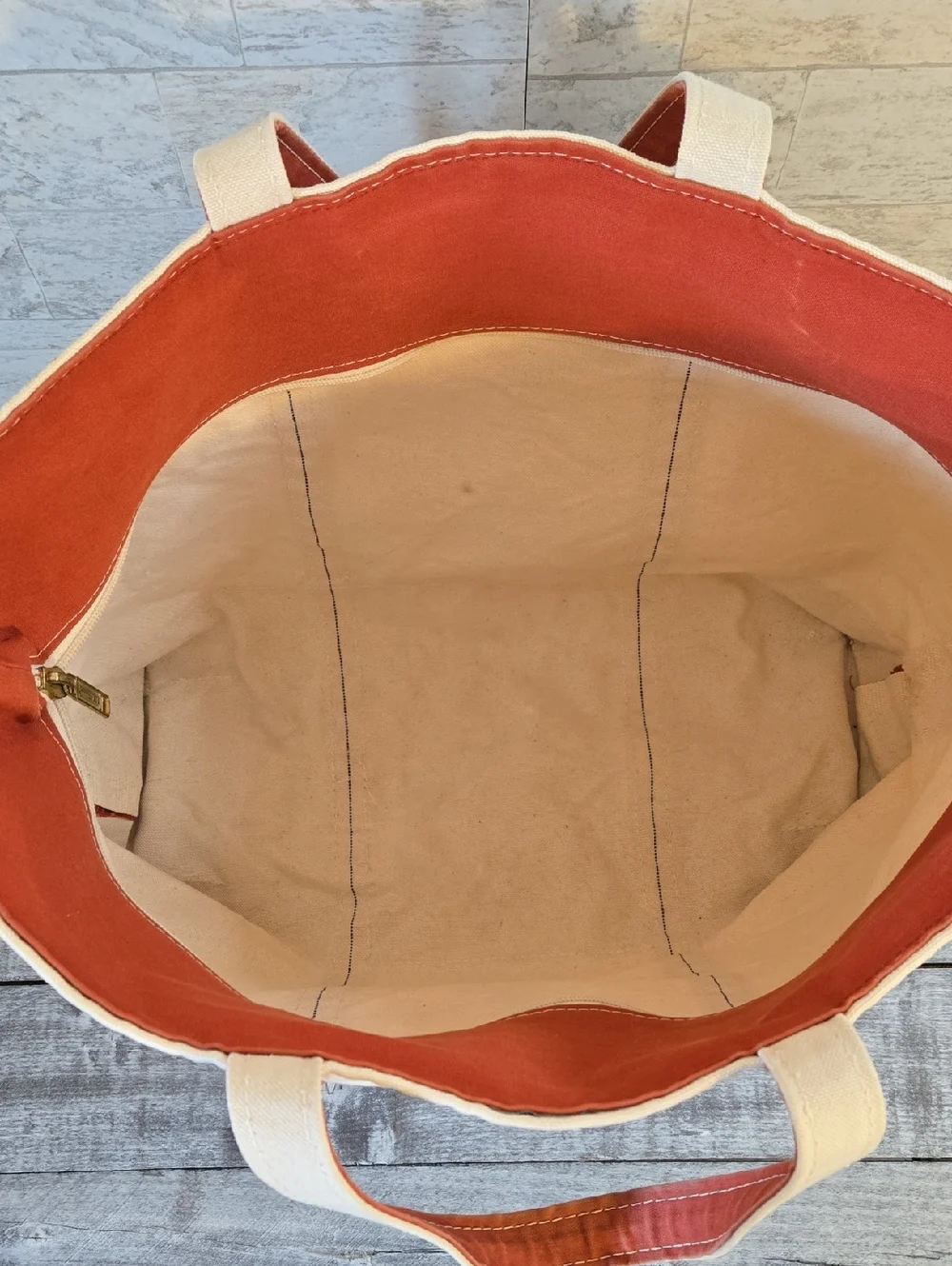 L.L. Bean Vintage Boat And Tote Canvas Bag XL Zipper Closure - Picture 3 of 11